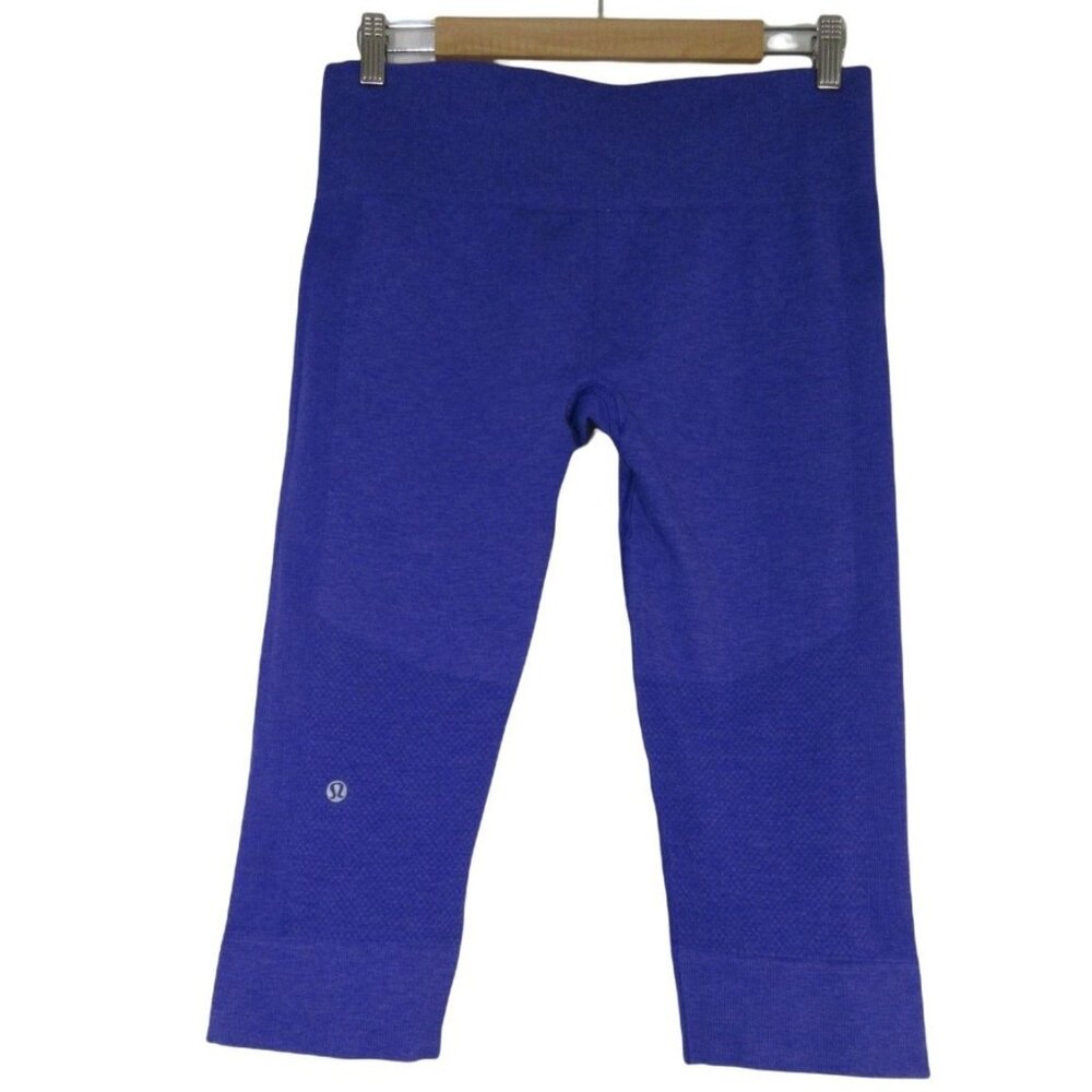 Lululemon Seamlessly Street heathered purple crop workout yoga leggings 10